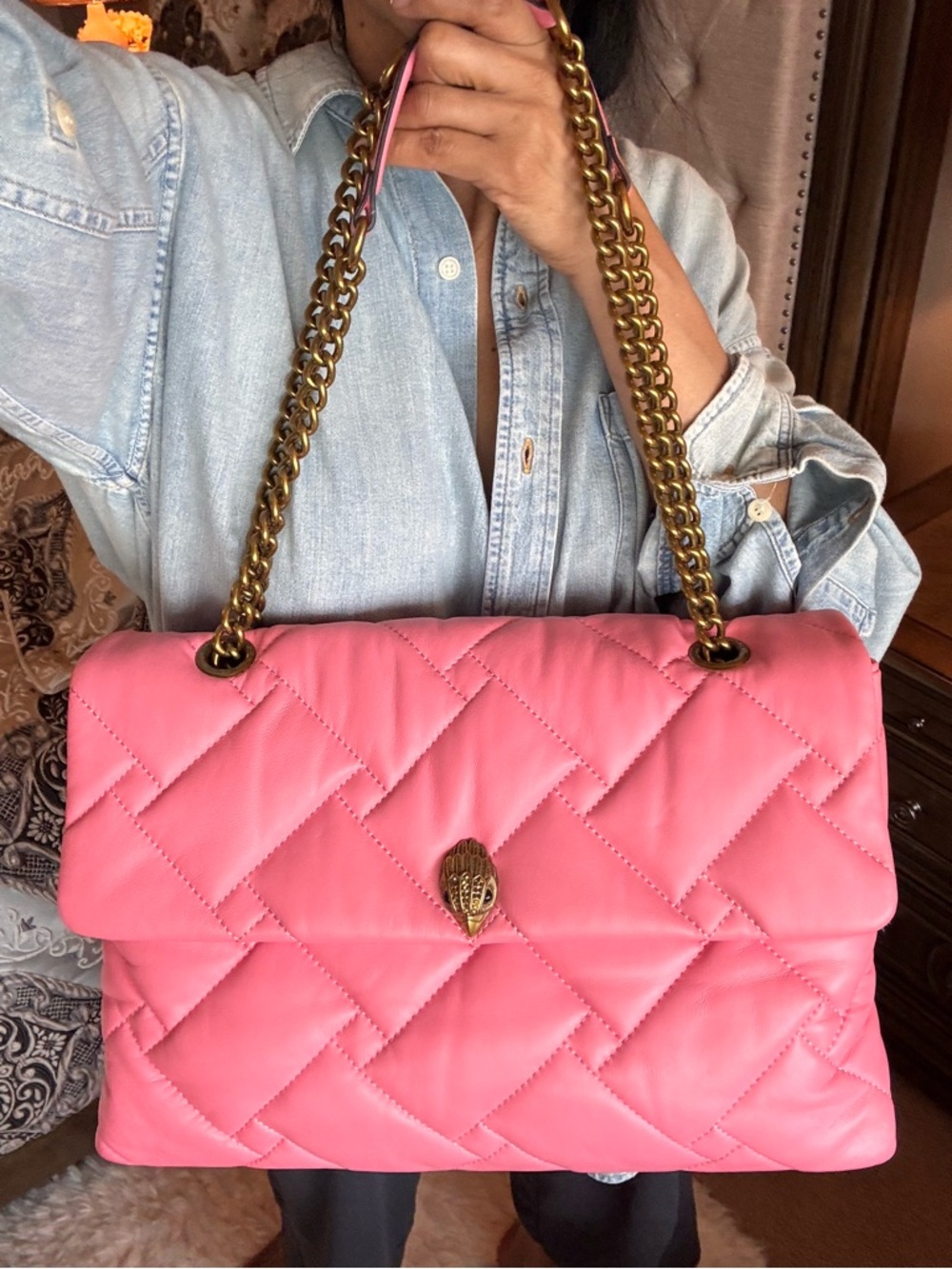 Kurt Geiger Kensington X-large hot pink bag - Picture 7 of 12